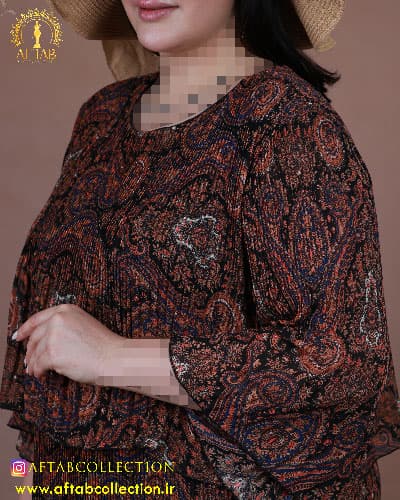 پیراهن تمام پلیسه سایزبزرگ 6422 — تصویر ۱۱