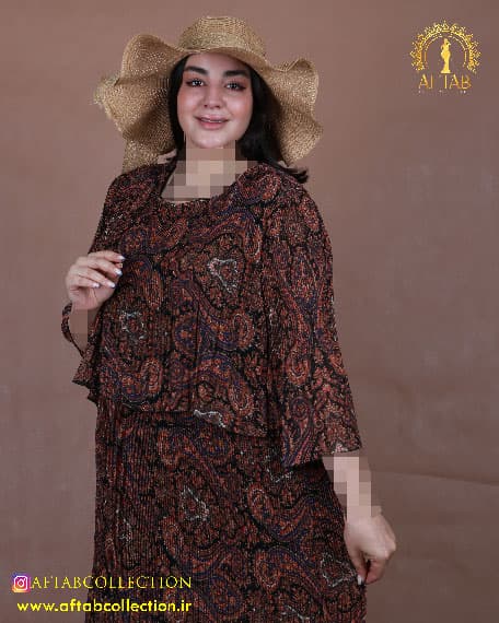 پیراهن تمام پلیسه سایزبزرگ 6422 — تصویر ۵
