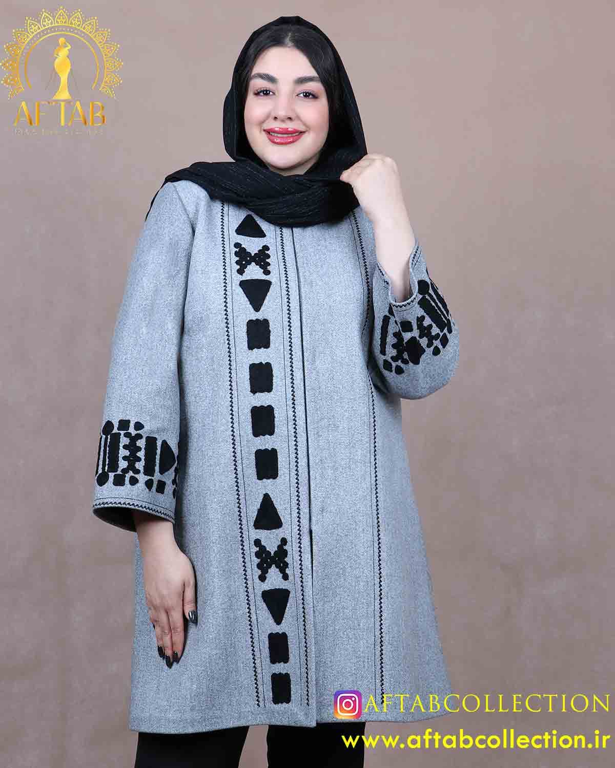 پالتو فوتر گلدوزی مزونی سایزبزرگ 6416 — تصویر ۱۲