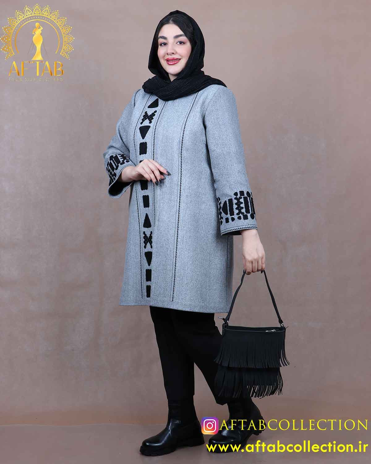 پالتو فوتر گلدوزی مزونی سایزبزرگ 6416 — تصویر ۱۱