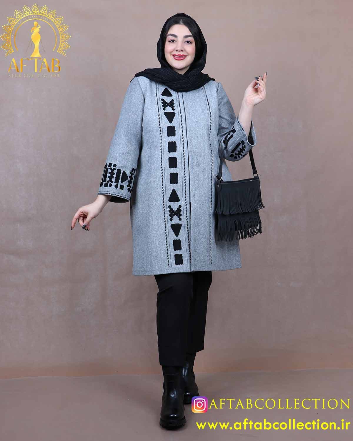 پالتو فوتر گلدوزی مزونی سایزبزرگ 6416 — تصویر ۱۰