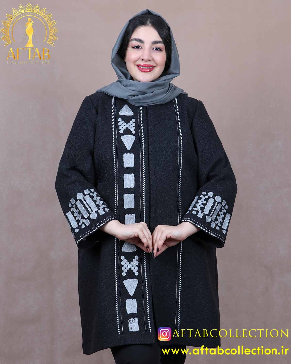 پالتو فوتر گلدوزی مزونی سایزبزرگ 6416 — تصویر ۸