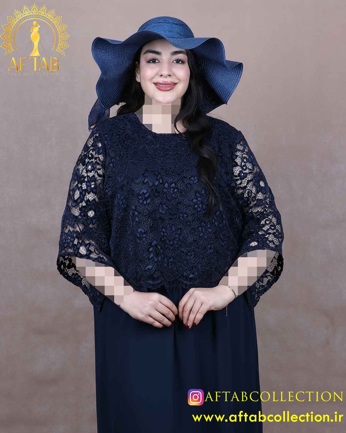 پیراهن مجلسی بالاتنه گیپور سایزبزرگ 6387 — تصویر ۴