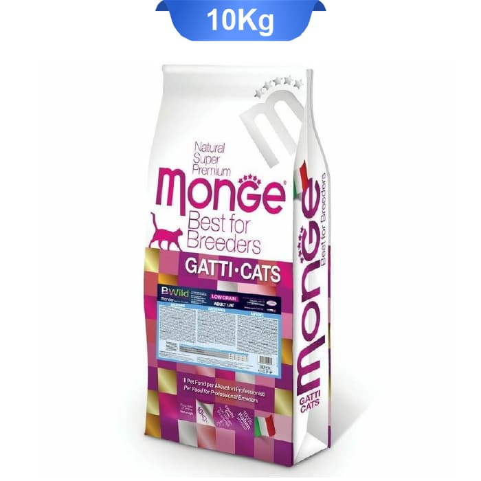 غذای خشک گربه بالغ مونژه طعم ماهی آنچوی حاوی غلات کم وزن 10 کیلوگرم Monge