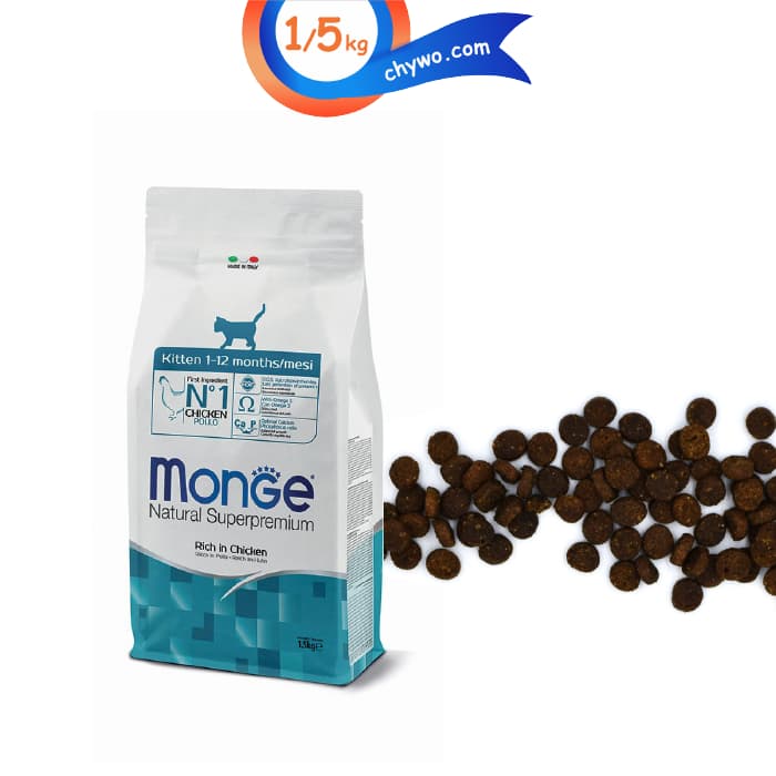 غذای خشک بچه گربه مونژه کیتن طعم مرغ و برنج وزن 1 کیلوگرم (زیپ کیپ فله) Monge Kitten 1-12m — تصویر ۳