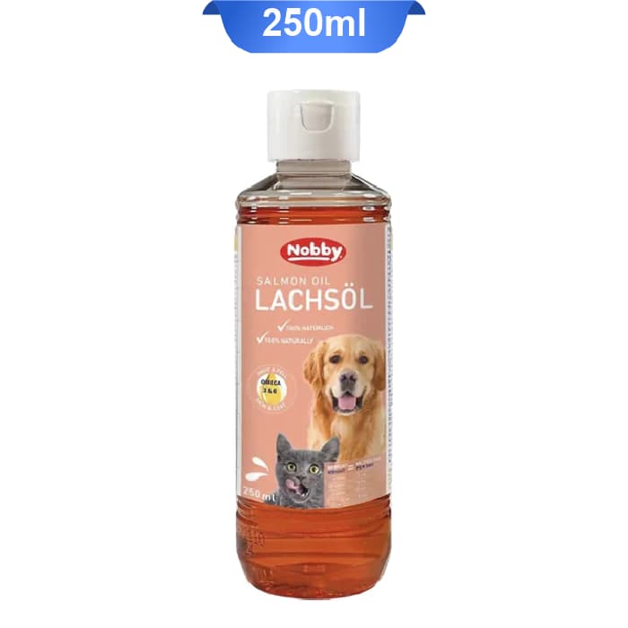 روغن ماهی سالمون سگ و گربه نوبی حجم 250 میلی لیتر Nobby ‌‌Salmon Oil Lachsol — تصویر ۲