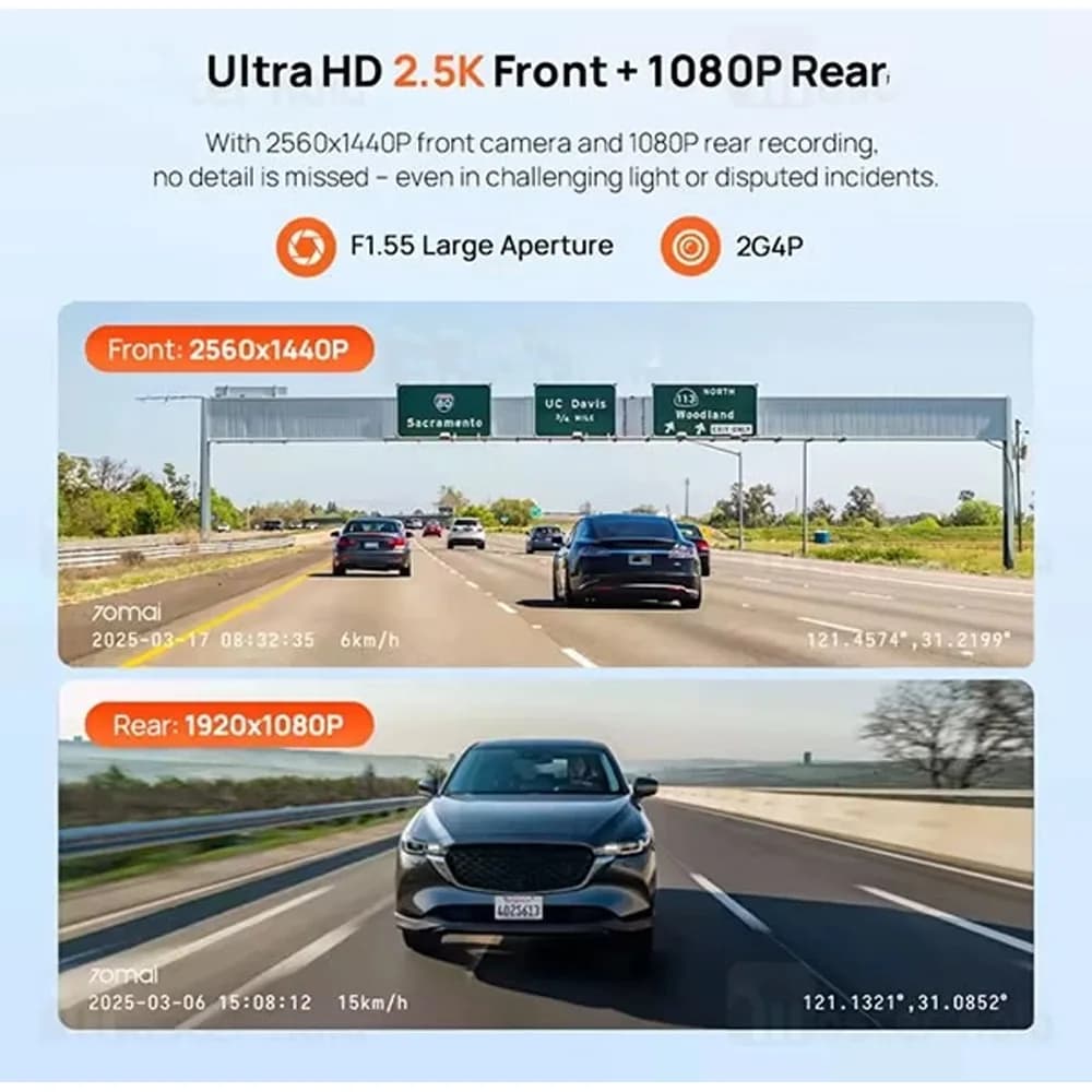 دوربین خودروی مدل 70Mai Dash Cam 4K A410 Set — تصویر ۱۲
