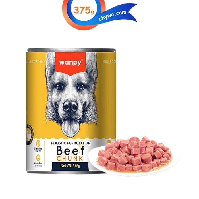 کنسرو سگ ونپی طعم گوشت گاو مدل چانکی (تکه ای) وزن 375 گرم Wanpy Beef Chunk