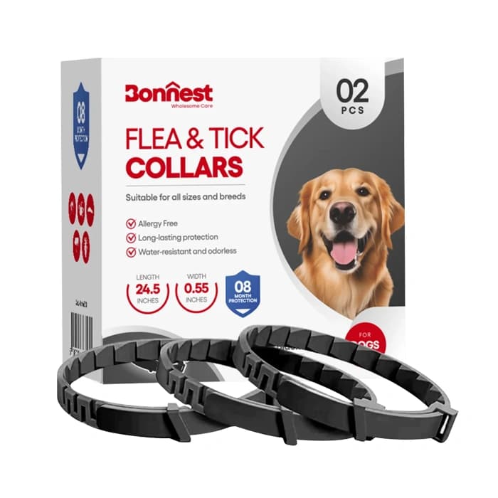 قلاده ضد کک و کنه سگ بونست رنگ مشکی بسته 2 عددی Bonnest Flea & Tick