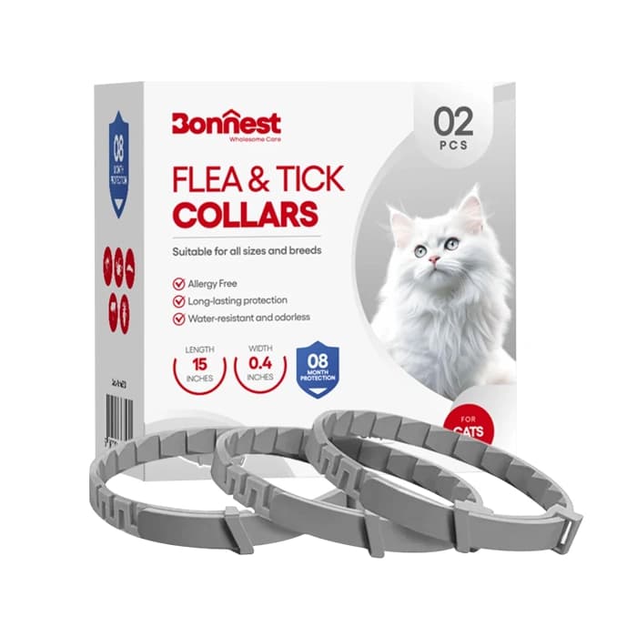 قلاده ضد کک و کنه گربه بونست رنگ طوسی بسته 2 عددی Bonnest Flea & Tick