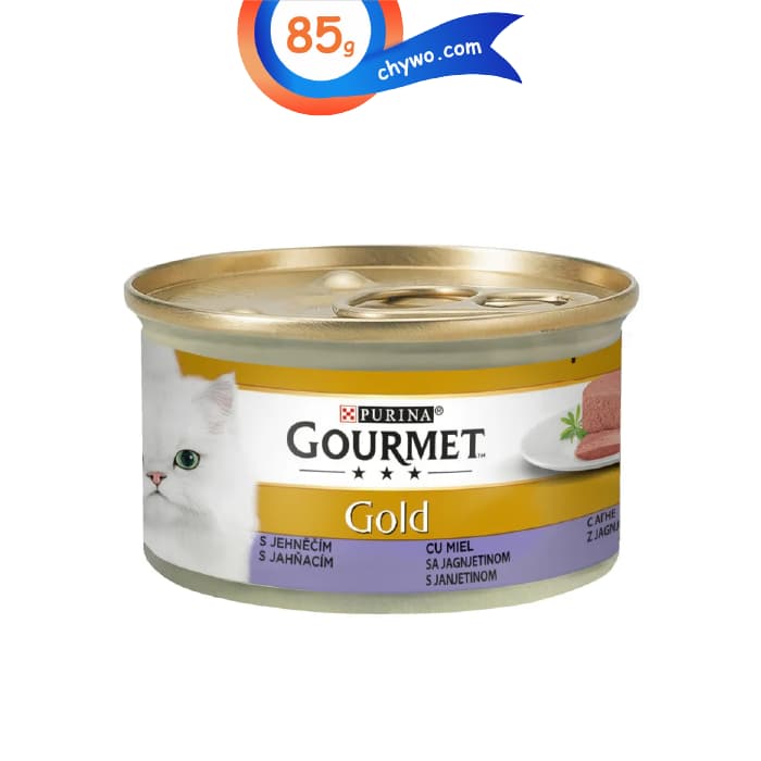 کنسرو گورمت گلد گربه بالغ طعم گوشت بره مدل پته (آلمان) وزن 85 گرم Purina Gourmet