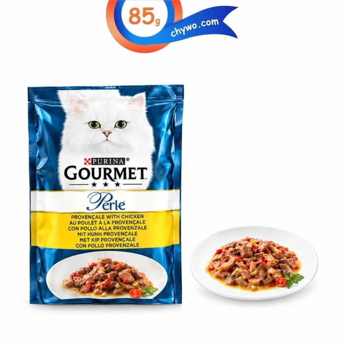 پوچ گربه بالغ گورمت پورینا طعم مرغ و سبزیجات وزن 85 گرم کد 103228 Purina Gourmet Perle — تصویر ۲