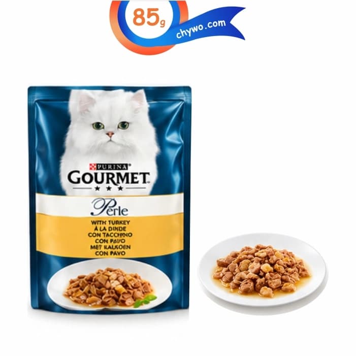 پوچ گربه بالغ گورمت پورینا طعم بوقلمون وزن 85 گرم کد 103226 Purina Gourmet Perle — تصویر ۲