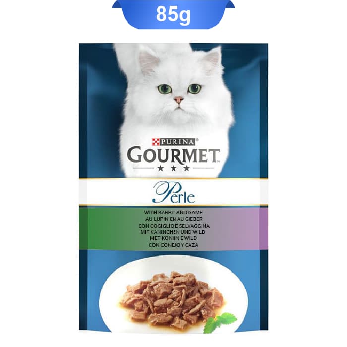 پوچ گربه بالغ گورمت پورینا طعم خرگوش و گوشت شکار وزن 85 گرم کد 103239 Gourmet Pouch