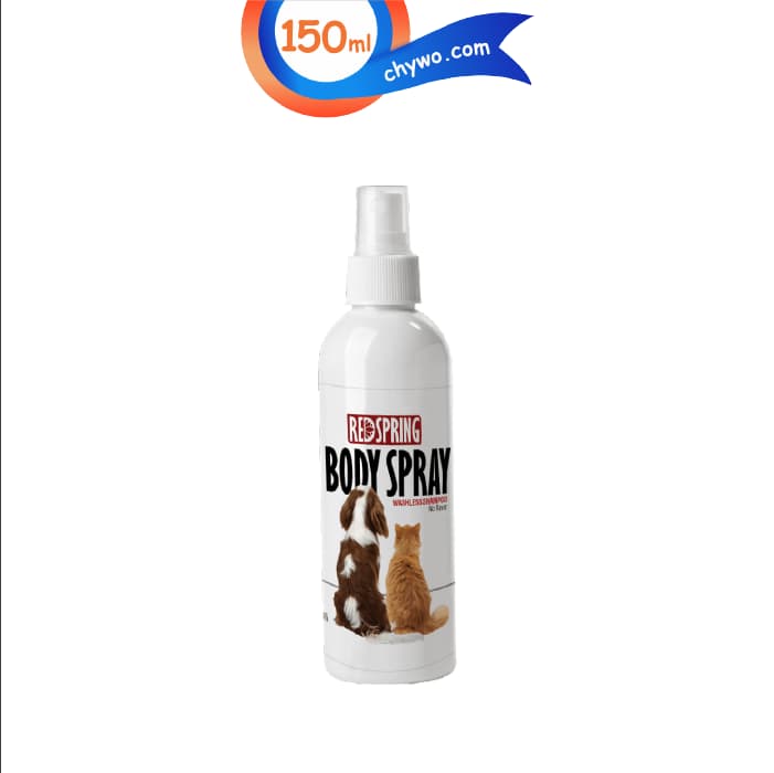 اسپری شامپو سگ و گربه رد اسپرینگ بدون رایحه (بدون نیاز به آبکشی) حجم 150 میلی لیتر RedSpring Body Spray