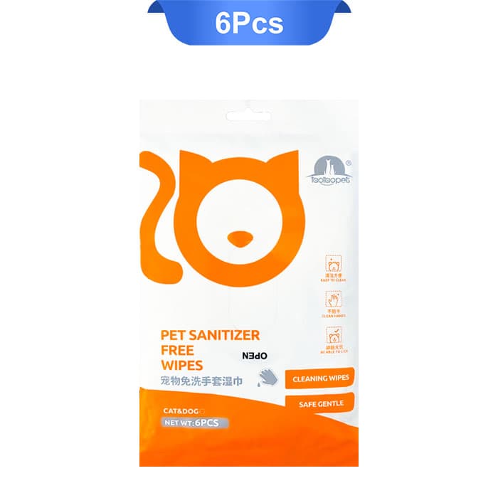 دستکش مرطوب سگ و گربه تائو تائو (ضد حساسیت) Taotaopets Pet Sanitizer Free Wipes — تصویر ۲