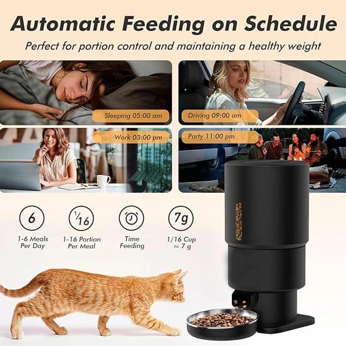 ظرف غذا اتوماتیک گربه و سگ مدل PF09 ظرفیت 5 کیلوگرم (وارداتی) کد 106387 Round Tower — تصویر ۹