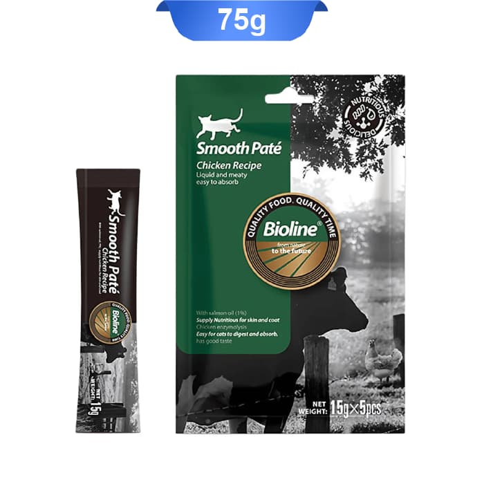 بستنی گربه بایولاین طعم مرغ (5 عددی) وزن 75 گرم Bioline Chicken Flavor