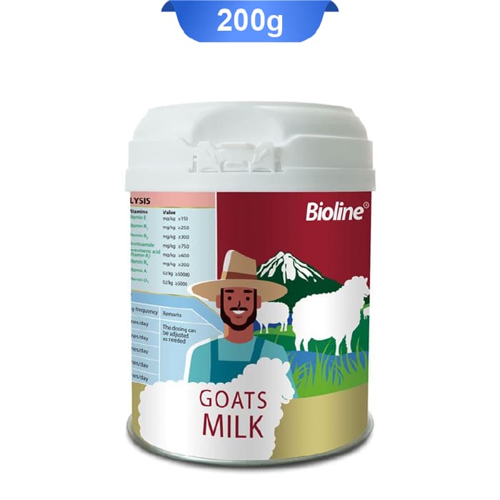 شیر خشک بز بچه گربه و توله سگ بایولاین وزن 200 گرم Bioline Goats Milk