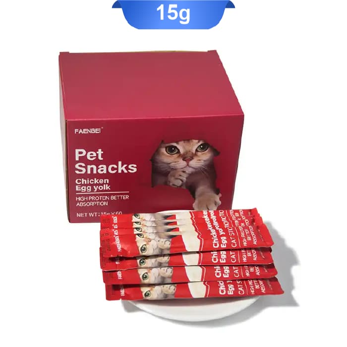 بستنی گربه فنبی طعم مرغ و زرده تخم مرغ (ساشه ای) وزن 15 گرم کد 103212 Faenbei Cat Stick Chicken
