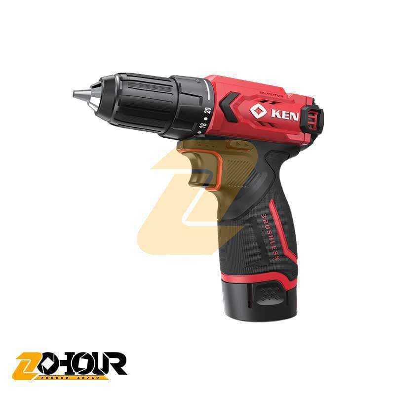 دریل پیچ گوشتی شارژی 12 ولت کن براشلس مدل KEN BL7312-2 — تصویر ۴