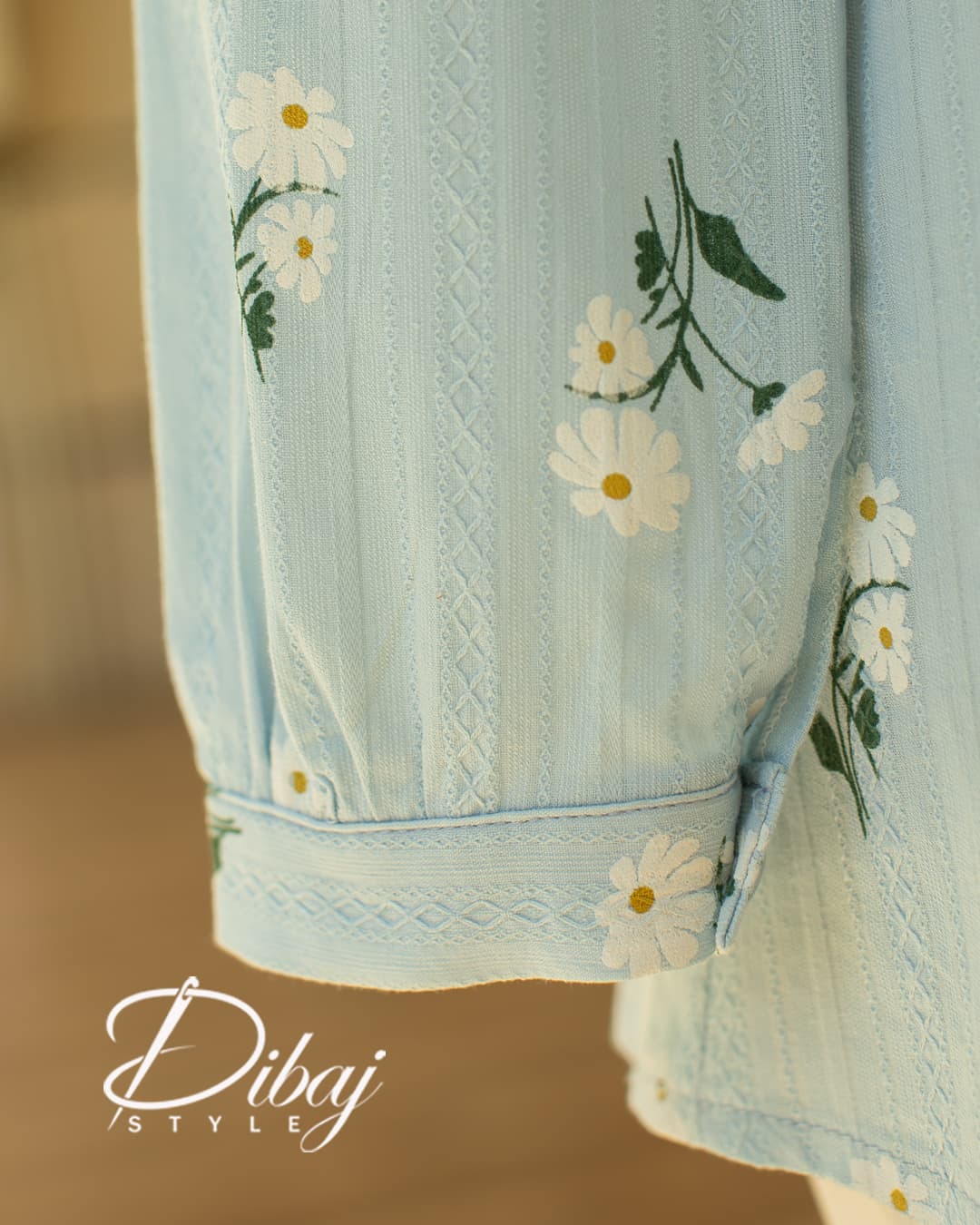 تونیک آبی گل گچی (مدل ماه گل) — تصویر ۴