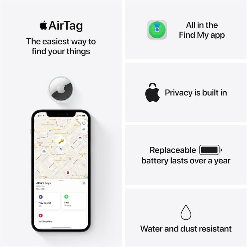 پک 4 عددی ردیاب هوشمند اپل مدل Airtag — تصویر ۸