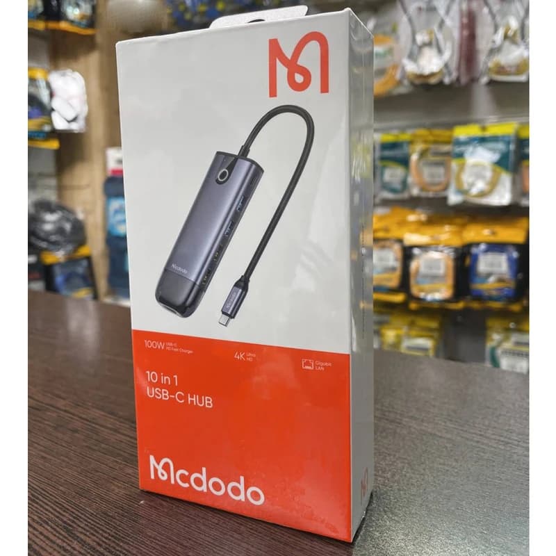 هاب 10 پورت مک دودو HU-7420 | USB-C، HDMI 4K، LAN , PD 100W — تصویر ۸