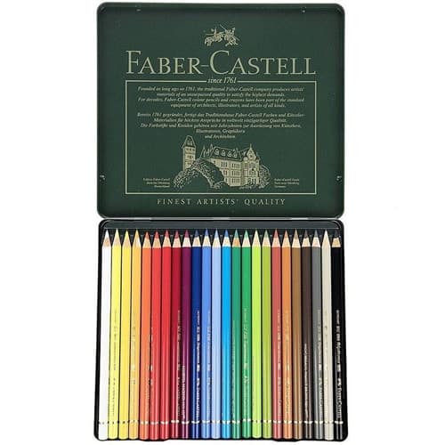 مداد رنگی ۲۴ رنگ فابر-کاستل مدل پلی‌کروموس (Polychromos) – جعبه فلزی — تصویر ۴