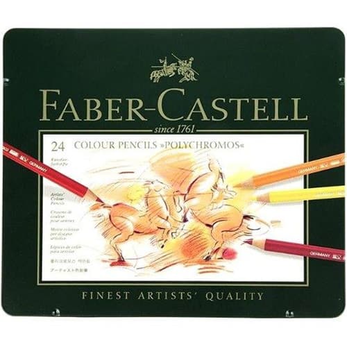 مداد رنگی ۲۴ رنگ فابر-کاستل مدل پلیکروموس (Polychromos) – جعبه فلزی