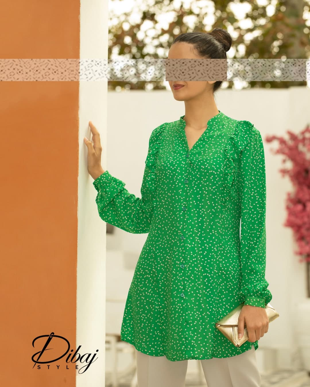 تونیک سبز خالدار (مدل ترانه) — تصویر ۳