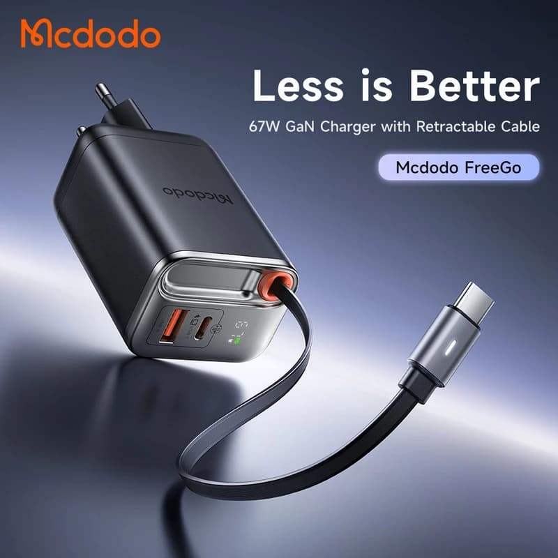 شارژر مک دودو CH410 توان 67 وات | کابل جمع‌شونده — تصویر ۱۱