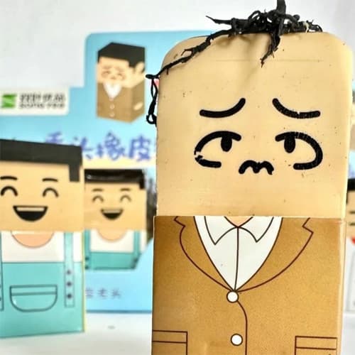 پاکن فانتزی «کچل شو» مدل فشاری | Bald Head Funny Eraser — تصویر ۲
