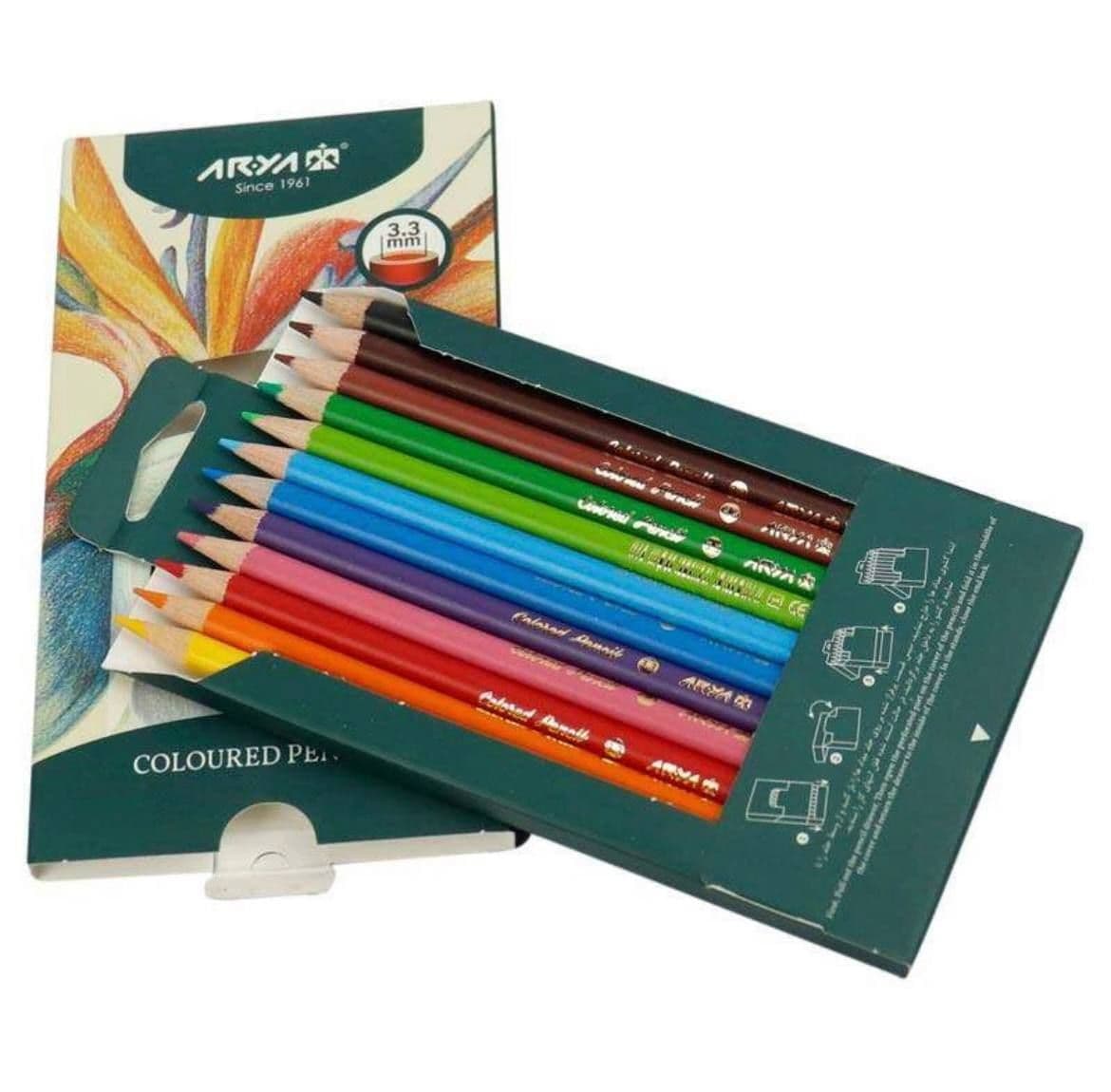 مداد رنگی ۱۲ رنگ آریا Artist | Arya Artist Colored Pencils (12 Colors) — تصویر ۲