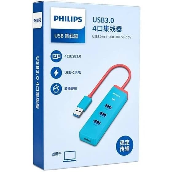 هاب 4 پورت USB 3.0 فیلیپس SWR1529R/93 | سرعت 5Gbps — تصویر ۷