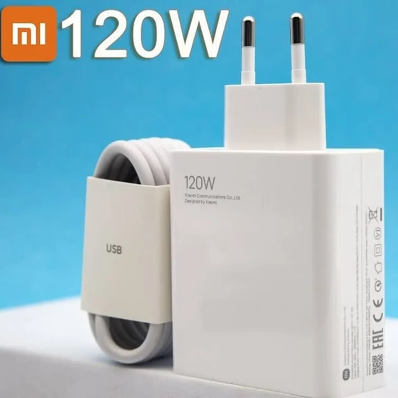 شارژر شیائومی 120 وات دو پین همراه کابل | Xiaomi 120W Fast Charger — تصویر ۳
