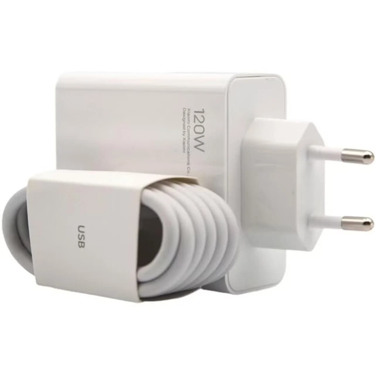 شارژر شیائومی 120 وات دو پین همراه کابل | Xiaomi 120W Fast Charger