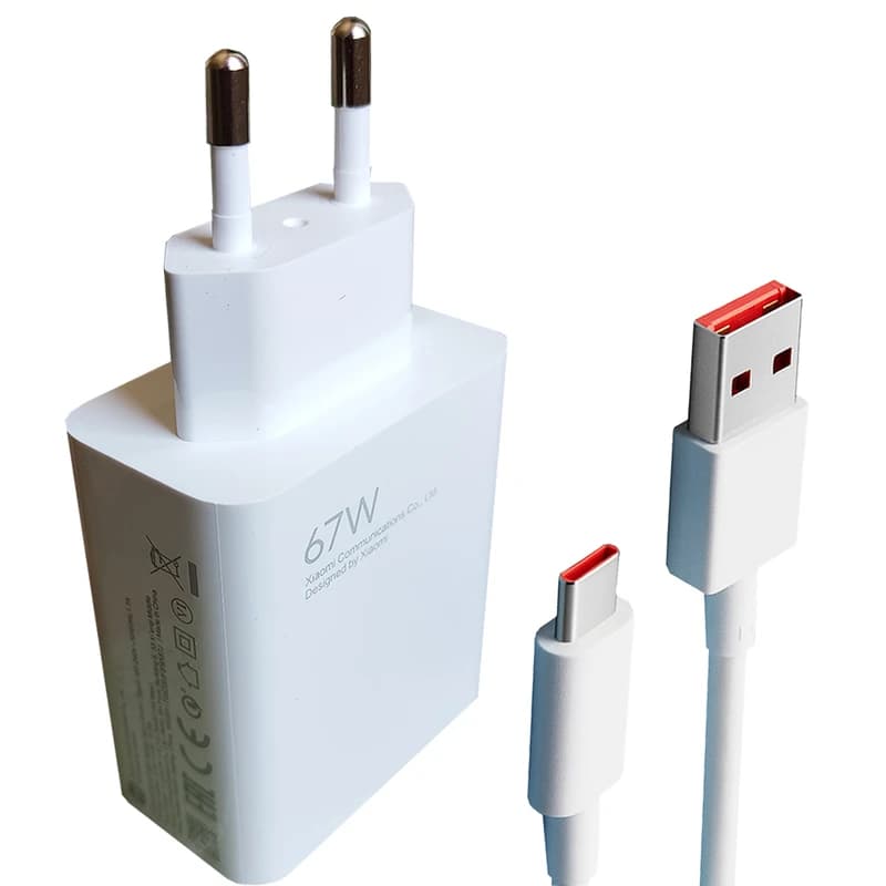 شارژر شیائومی 67 وات دو پین همراه کابل | Xiaomi 67W Fast Charger — تصویر ۴