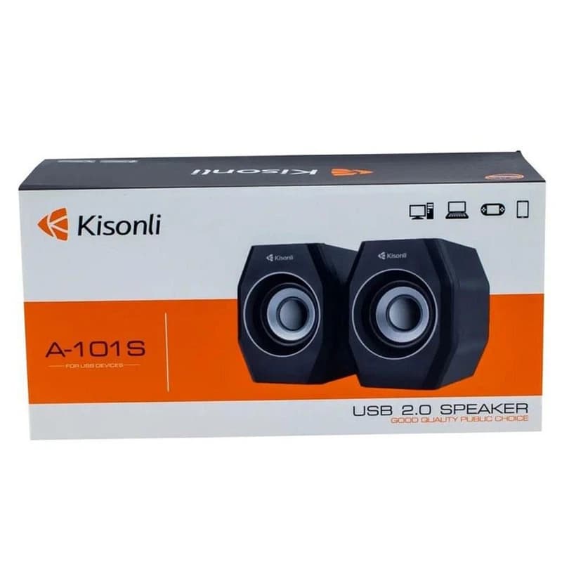 اسپیکر رومیزی دو تکه کیسونلی مدل A-101S | اسپیکر USB و AUX — تصویر ۳