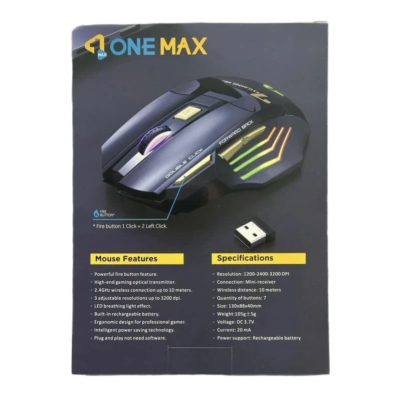 ماوس بی‌سیم گیمینگ وان مکس مدل OM-GW5D | Wireless Gaming Mouse — تصویر ۵
