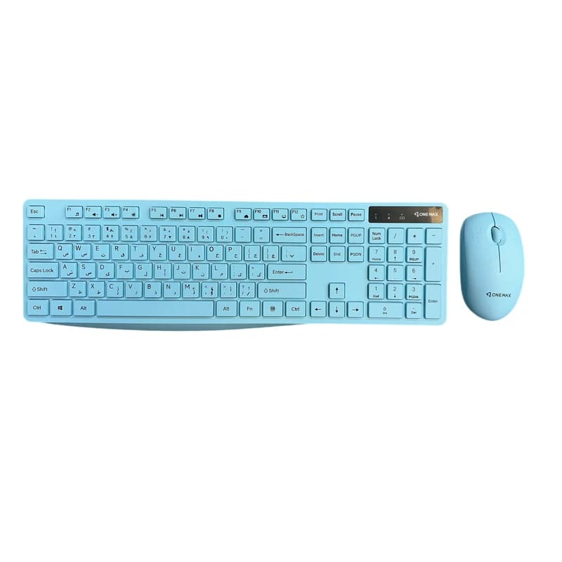 کیبورد و ماوس بی‌سیم وان مکس OM-4500WB آبی | ست وایرلس