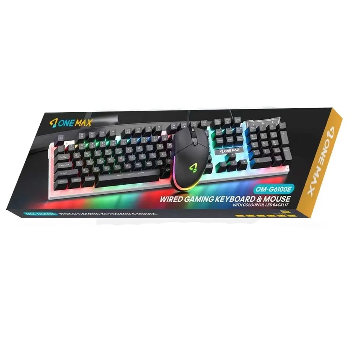 کیبورد و ماوس باسیم گیمینگ وان مکس OM-G6100E | Gaming Combo RGB — تصویر ۲