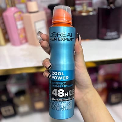 اسپری ضد تعریق مردانه لورال Men Expert Cool Power اصل ؛ خنکی ماندگار 48 ساعته