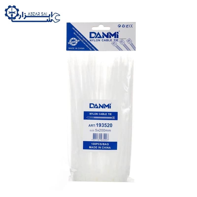 بست کمربندی پلاستیکی 20 سانتی متر دانمی Danmi کد 193320 | بسته 100 عددی