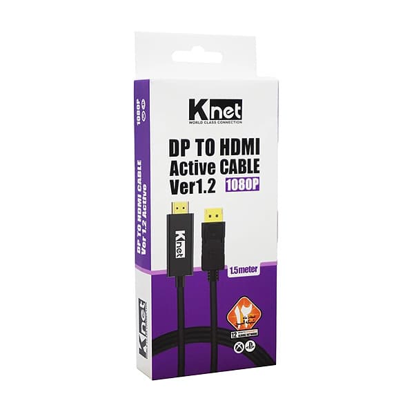 کابل تبدیل DisplayPort به HDMI کی نت مدل KNET K-CO60 طول 1.5 متر — تصویر ۶