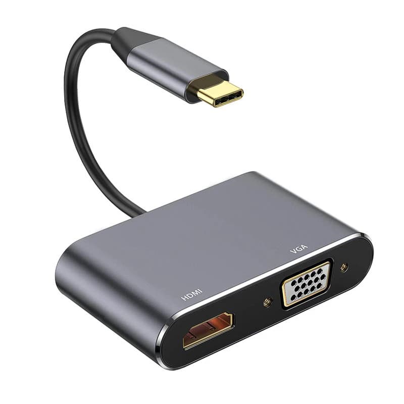 مبدل Type-C به HDMI و VGA کی نت مدل KNET K-CO16