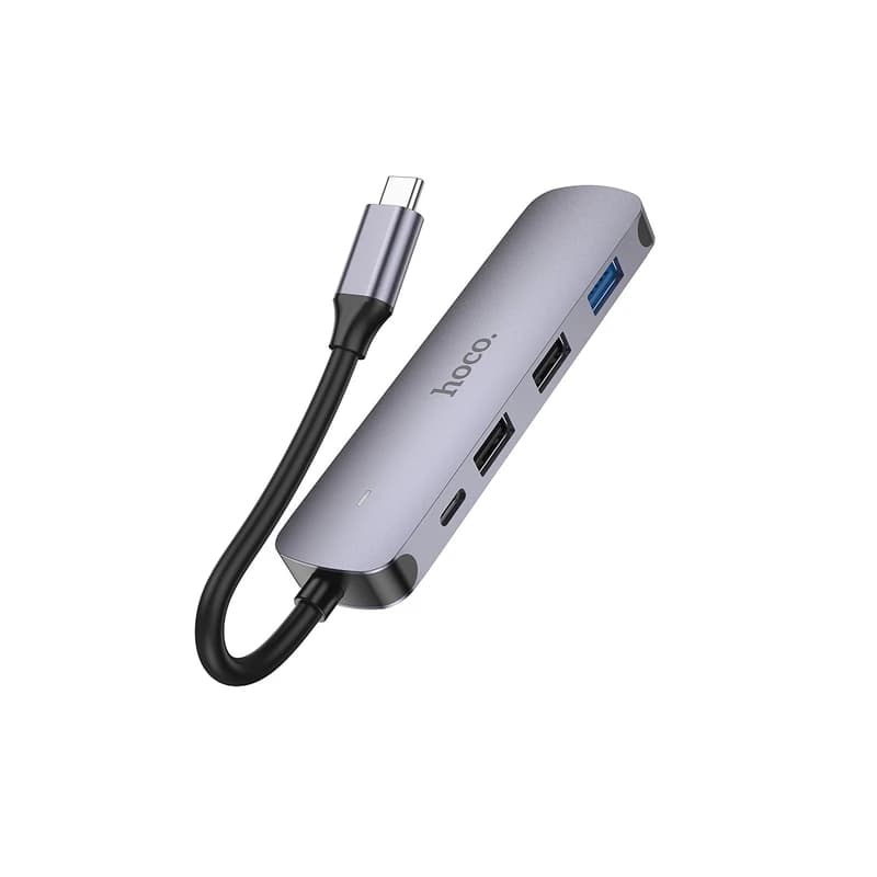 هاب 5 پورت تایپ سی HOCO HB27 5IN1 | هاب 100W Type-C هوکو HDMI 4K — تصویر ۲