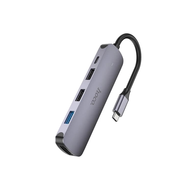 هاب 5 پورت تایپ سی HOCO HB27 5IN1 | هاب 100W Type-C هوکو HDMI 4K