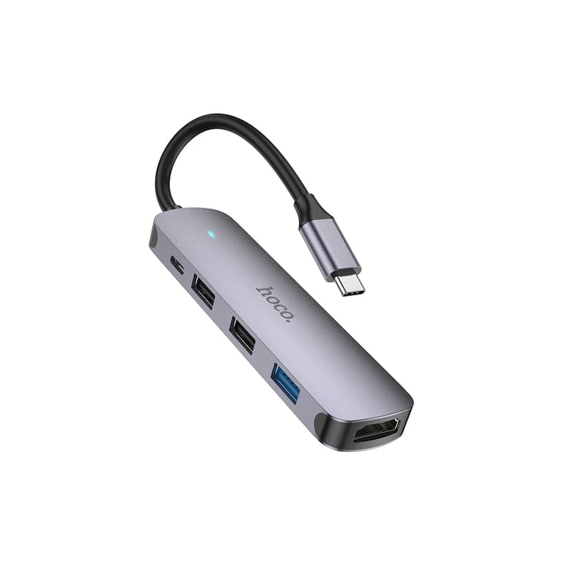 هاب 5 پورت تایپ سی HOCO HB27 5IN1 | هاب 100W Type-C هوکو HDMI 4K — تصویر ۶