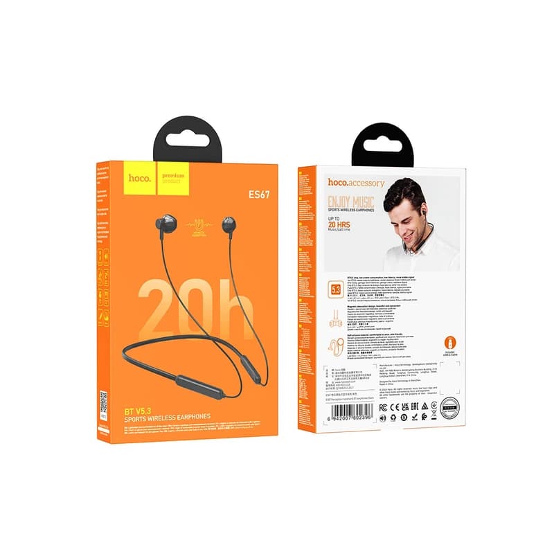 هندزفری بلوتوثی دورگردنی هوکو مدل HOCO | ES67 باتری 200mAh و بلوتوث 5.3 — تصویر ۳